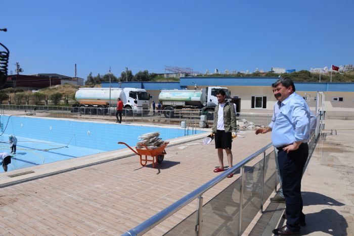 BAKAN YILDIZ, OLMPK YZME HAVUZUNDAK BAKIM ALIMALARINI NCELED... 