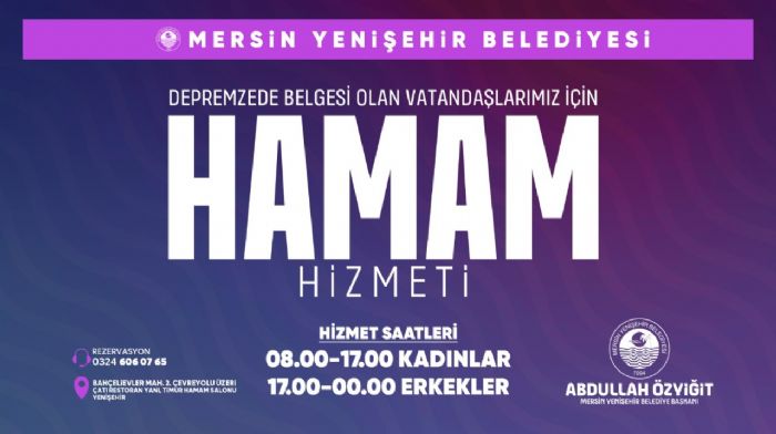 Yeniehir Belediyesinden depremzedeler iin hamam hizmeti...